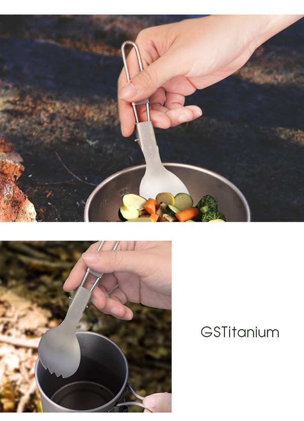 【GSTitanium】可收折純鈦湯叉