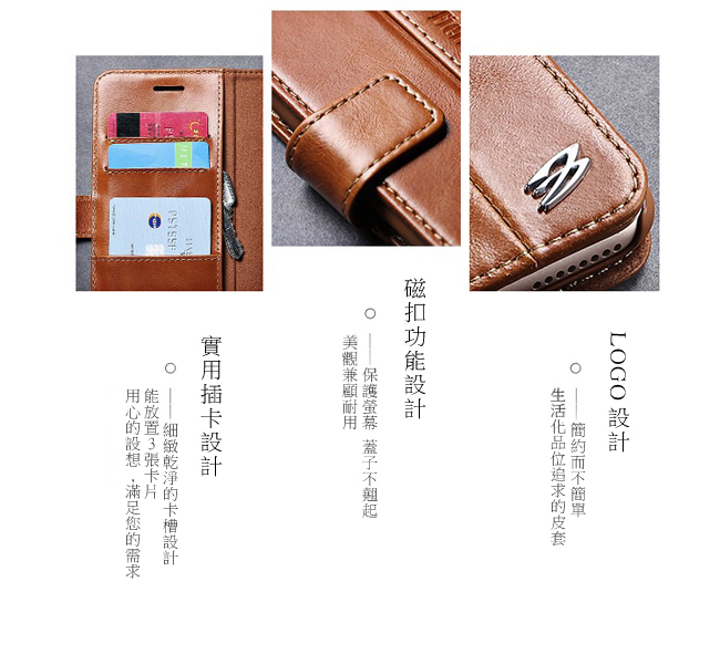 Fierre Shann 西槍系列 iPhone 6/6s(4.7) 錢包式手工皮套