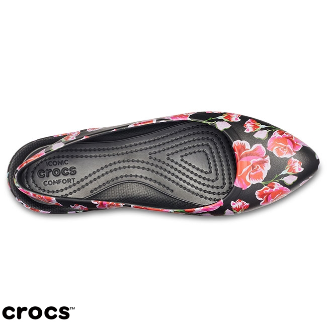 Crocs 卡駱馳 (女鞋) 伊芙花紋露跟鞋 204957-97O