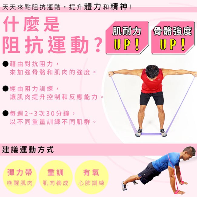 FunSport 彼拉提斯乳膠伸展彈力帶(3力道組合)