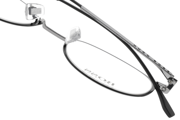 HUGO BOSS眼鏡 雅痞圓框款/黑-槍 #HB1068F O6W