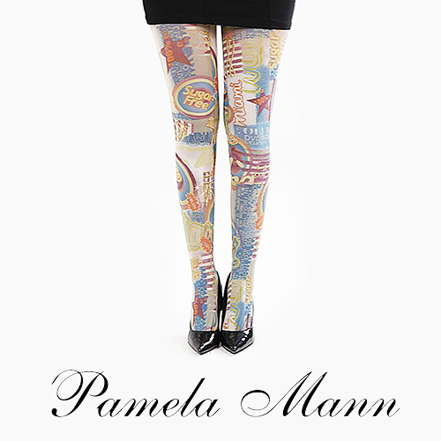 摩達客 英國進口義大利製Pamela Mann 歡樂藝術圖紋彈性褲襪