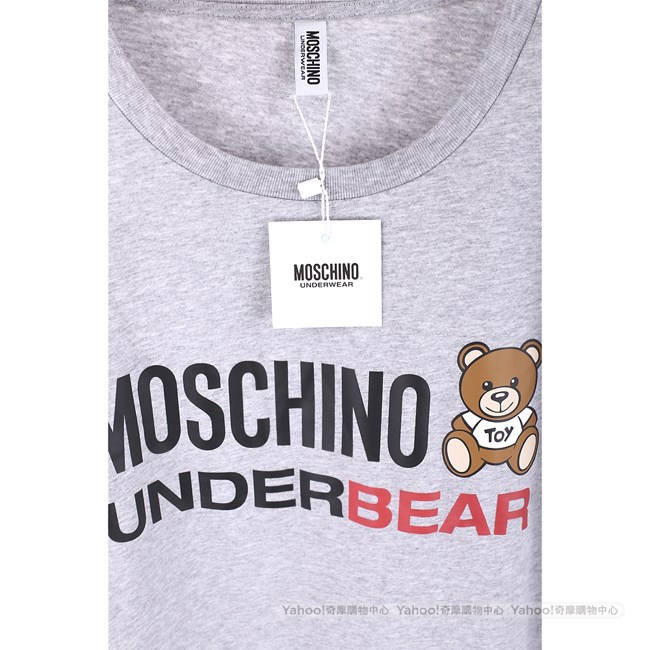 MOSCHINO Underbear 字母泰迪熊寶寶灰色棉質T恤