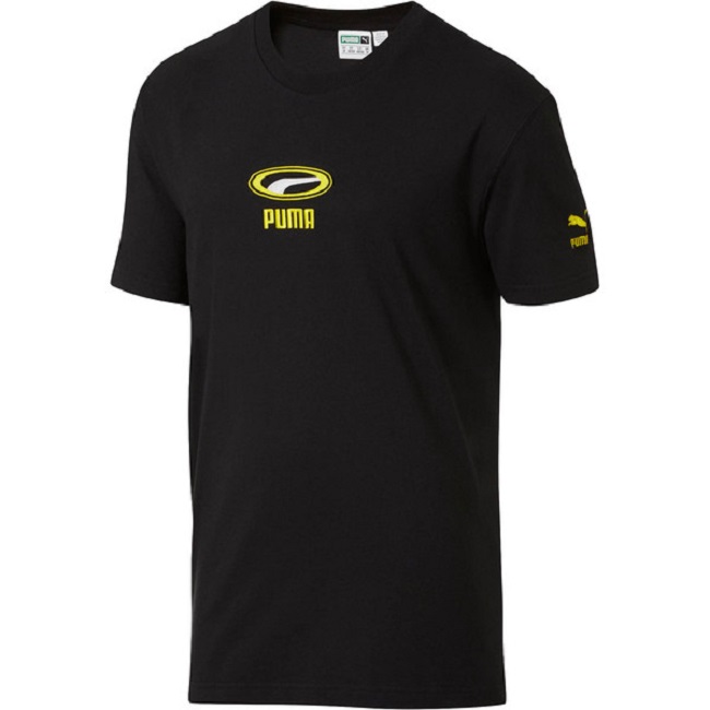 PUMA-男性流行系列CELL OG刺繡短袖T恤-黑色-歐規
