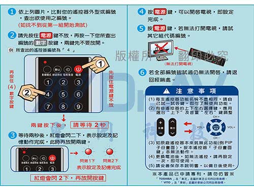 Dr.AV CT-90284/景新VITO+東芝 液晶電視遙控器