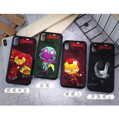 MARVEL漫威iPhoneX/XS復仇者聯盟經典Q版人物防手滑殼套