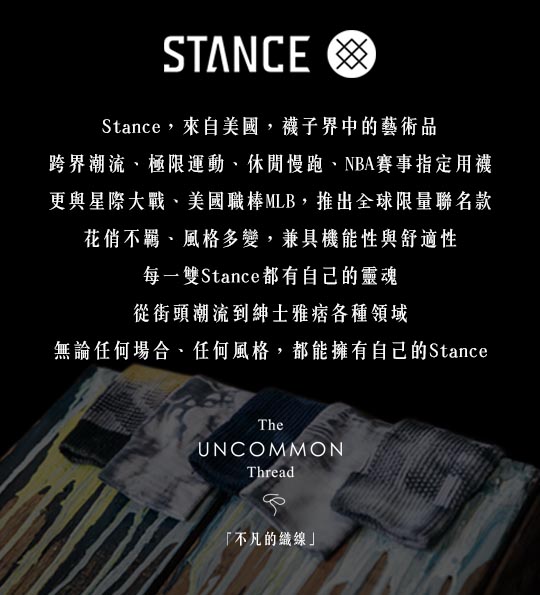 STANCE SUN DAZE-男襪-字母條紋拼接設計款