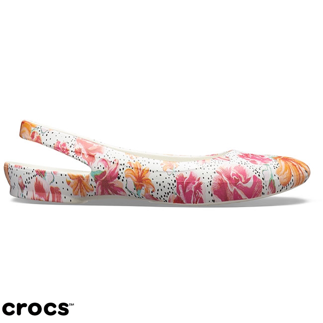 Crocs 卡駱馳 (女鞋) 伊芙花紋露跟鞋 204957-990