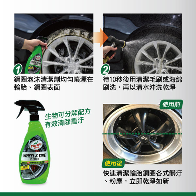 美國龜牌鋼圈輪胎泡沫清潔劑T18