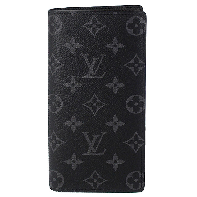 LV M61697 Monogram 黑灰色LV花紋開闔拉鍊長夾