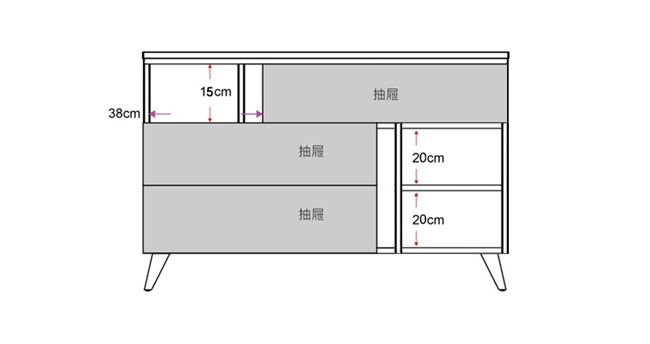 日本直人木業-JOSEF清水模風格120公分斗櫃