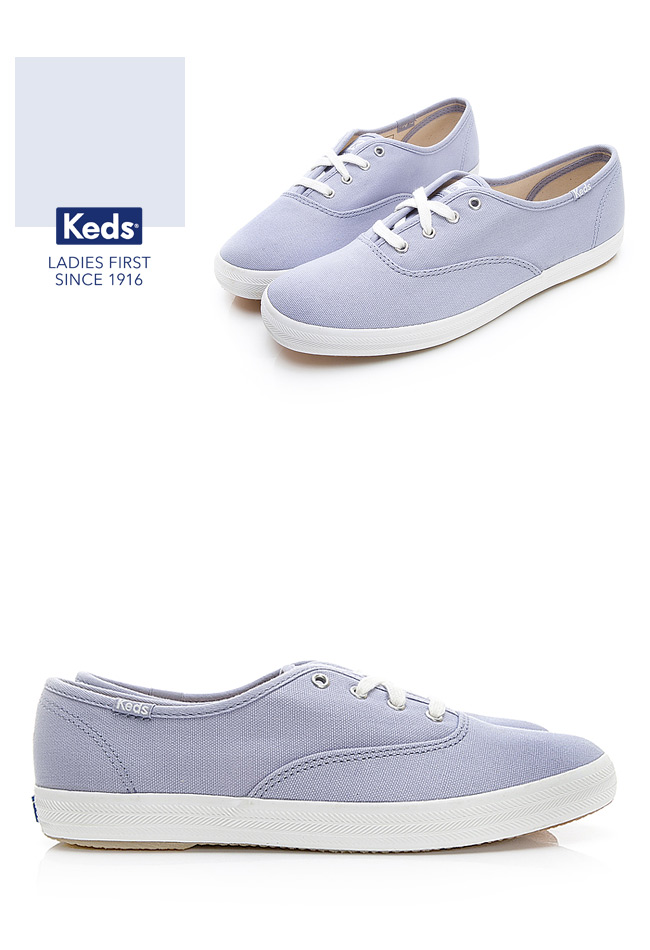 Keds CHAMPION 玩色經典綁帶休閒鞋-淡紫