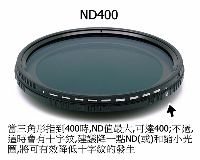 Tianya 防刮防污多層膜Vari可調式 ND2-ND400減光鏡55mm全黑色