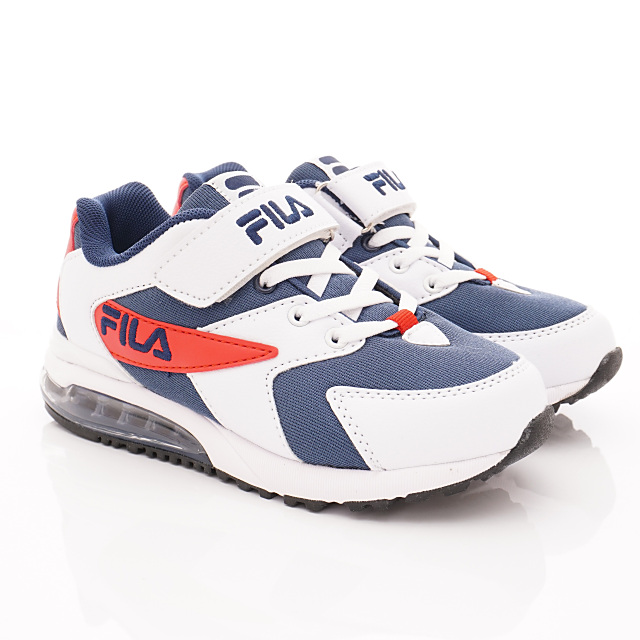 FILA頂級童鞋 氣墊運動鞋款 FO06T-123白藍紅(中大童段)