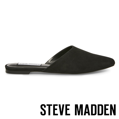 STEVE MADDEN ANTIONETTE 簡約時尚尖頭後跟拖-絨黑