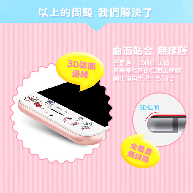 優加 iPhone 7/8 plus Hello Kitty鋼化玻璃彩繪保護貼-坐姿凱蒂貓