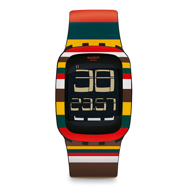 Swatch TOUCH系列 TENDONE 條紋風情手錶