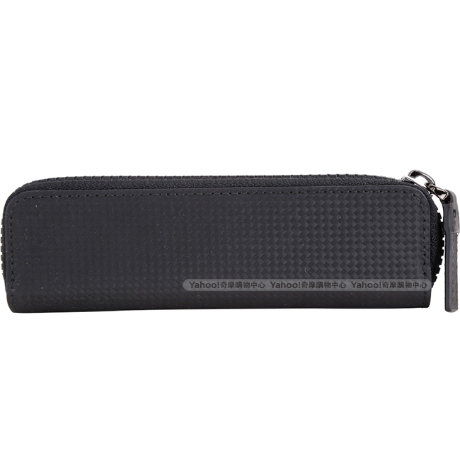 Mont Blanc 萬寶龍碳纖維紋路牛皮單支拉鍊筆套