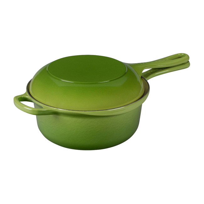 LE CREUSET 琺瑯鑄鐵典藏2-in-1多功能燉煮鐵鍋 22cm (棕櫚綠)