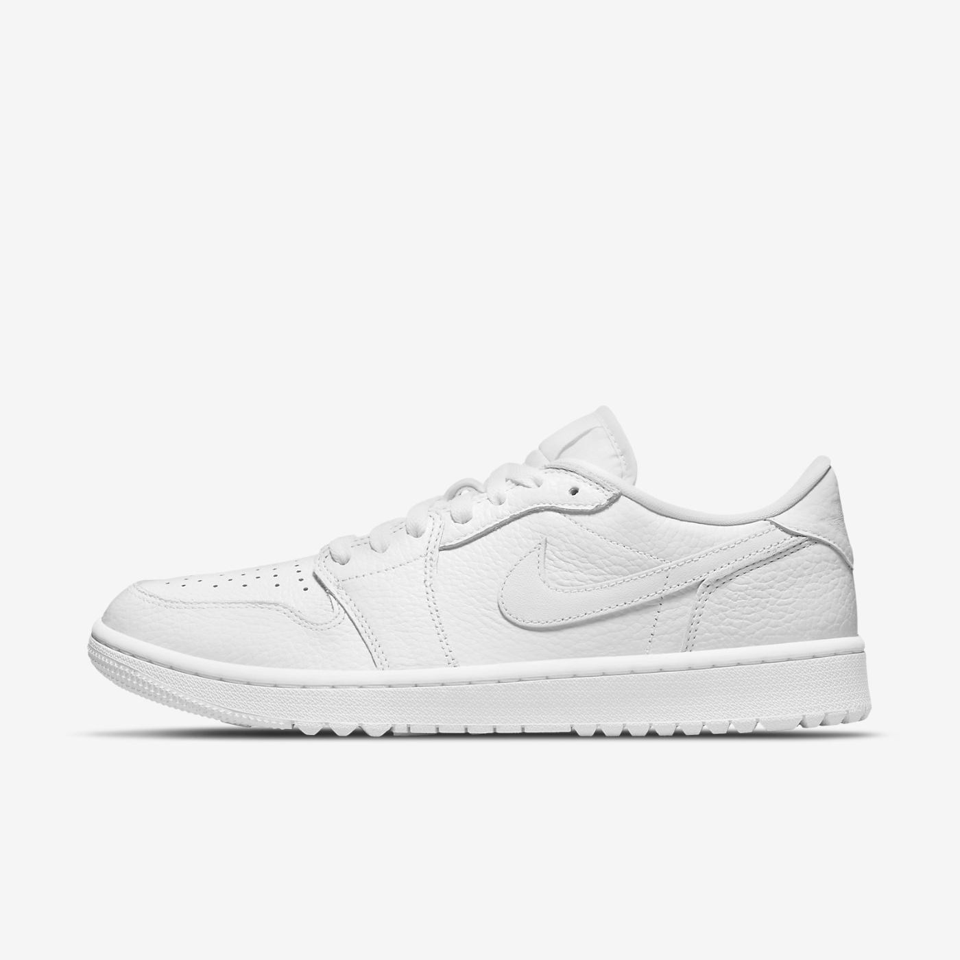 Nike 高爾夫球鞋Air Jordan 1 Low Golf 白全白男鞋AJ1 小白鞋1代喬丹