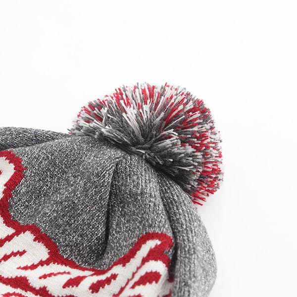 Roots配件- 加拿大系列毛球針織帽-灰
