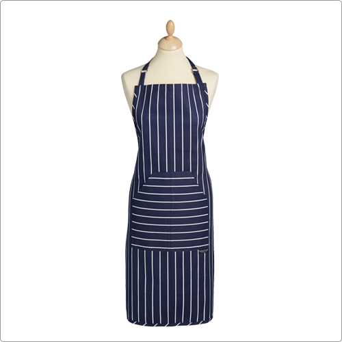 《KitchenCraft》平口雙袋圍裙(條紋藍)