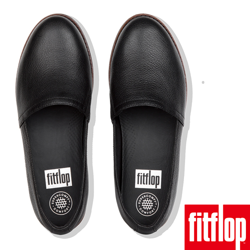 FitFlop CASA LEATHER LOAFERS-黑