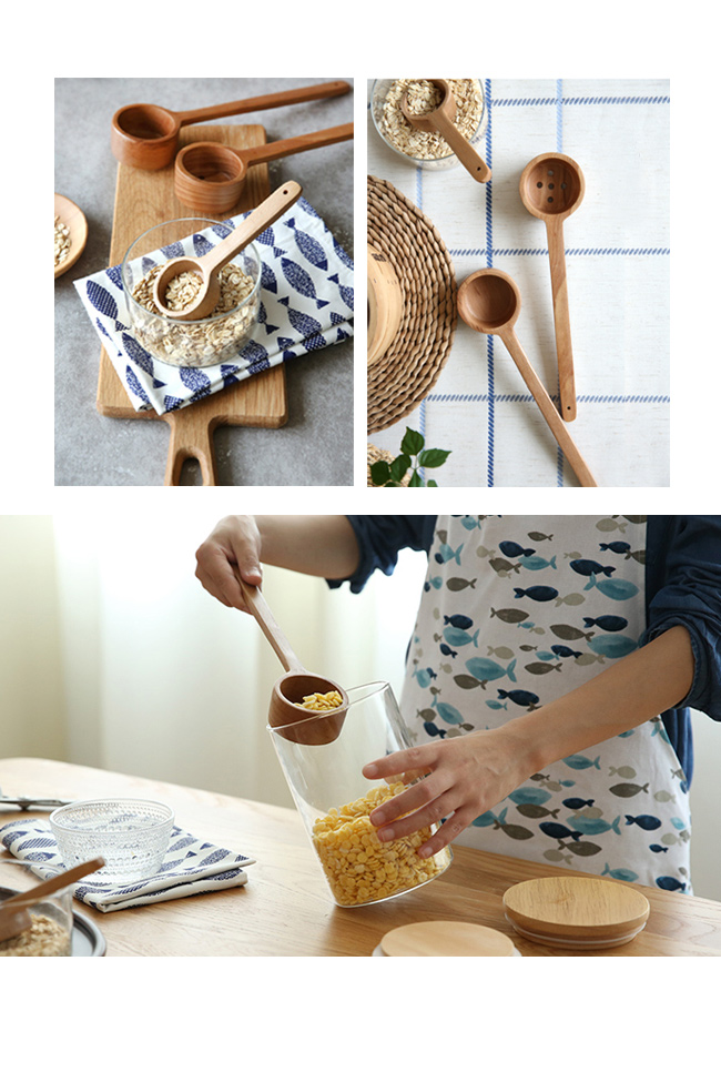 Homely Zakka 木趣食光自然深型木質湯匙咖啡豆勺-小(14.7cm)