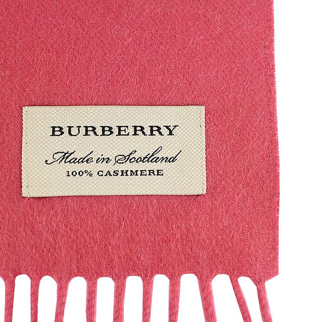 BURBERRY 桃紅色經典100%喀什米爾羊毛圍巾