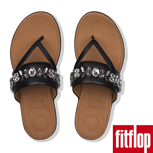 DELTA BEJEWELLED TOE-THONGS-黑