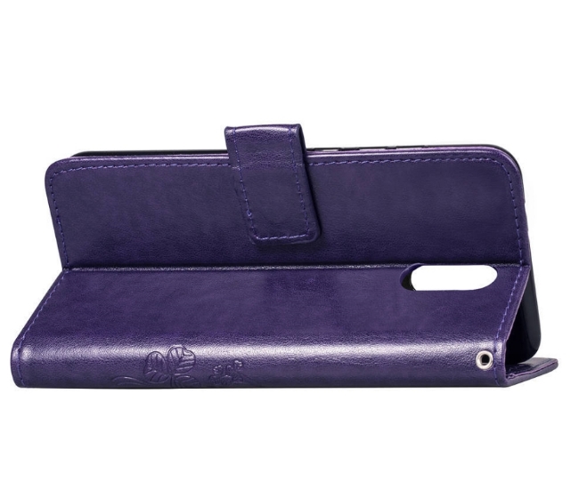 PKG OPPO R17Pro側翻式皮套-精選皮套系列-幸運草-熱銷紫