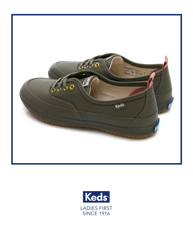 Keds SCOUT 機能防潑水綁帶休閒鞋-橄欖綠