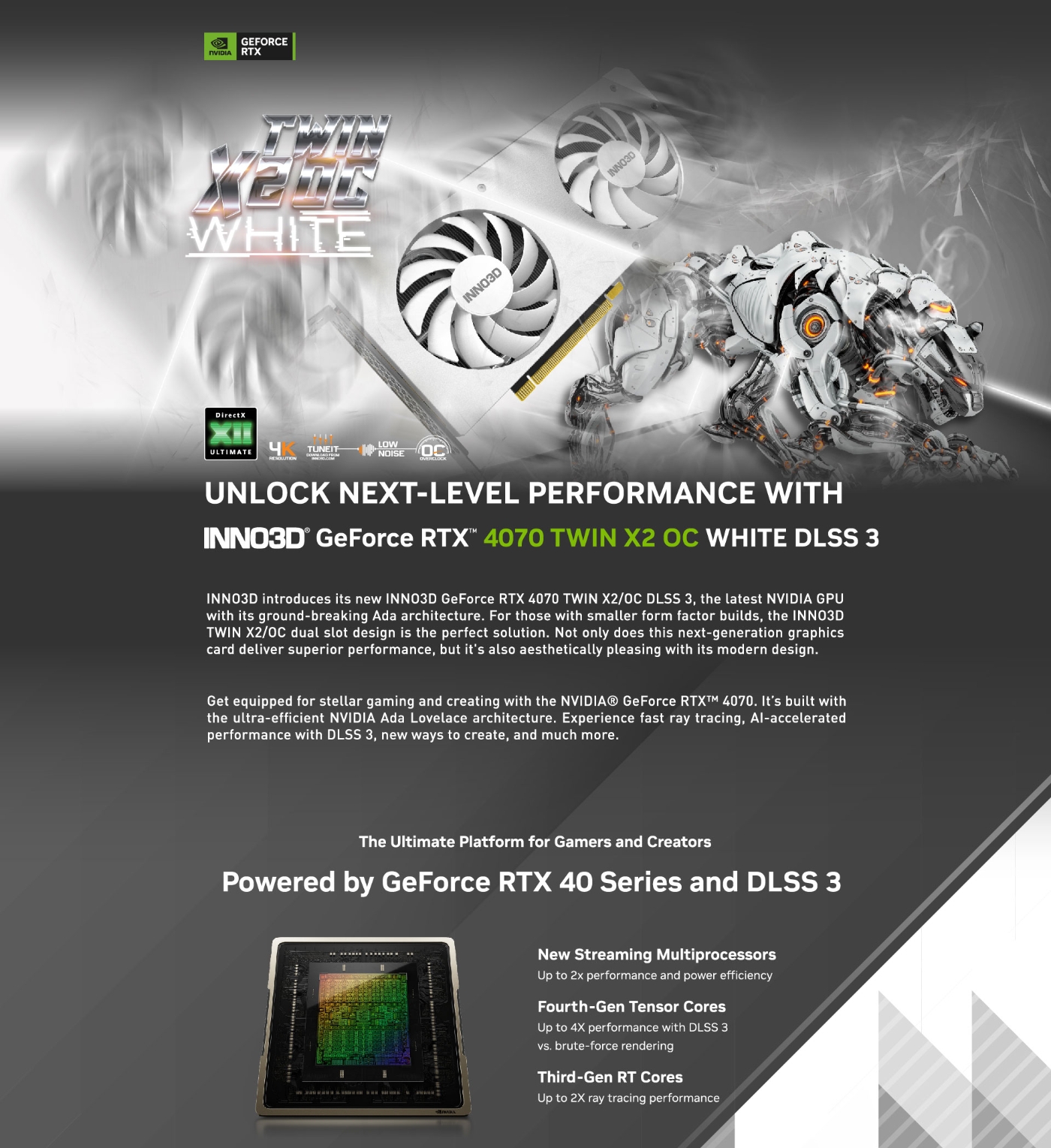 GeForce RTX 4070 TWIN X2 OC WHITE N40702-126XX-185252W [PCIExp 12GB]-