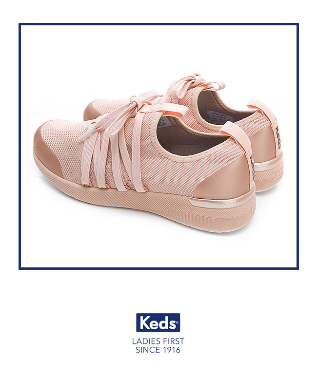 Keds STUDIO FLASH 完美包覆綁帶輕量休閒鞋-粉紅