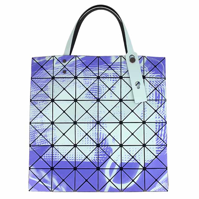 ISSEY MIYAKE 三宅一生BAOBAO霓光三角方格6x6透光手提包(紫)