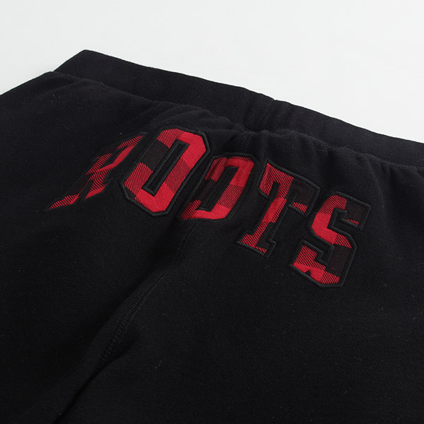 Roots -女裝- 格紋ROOTS修身棉褲 - 黑