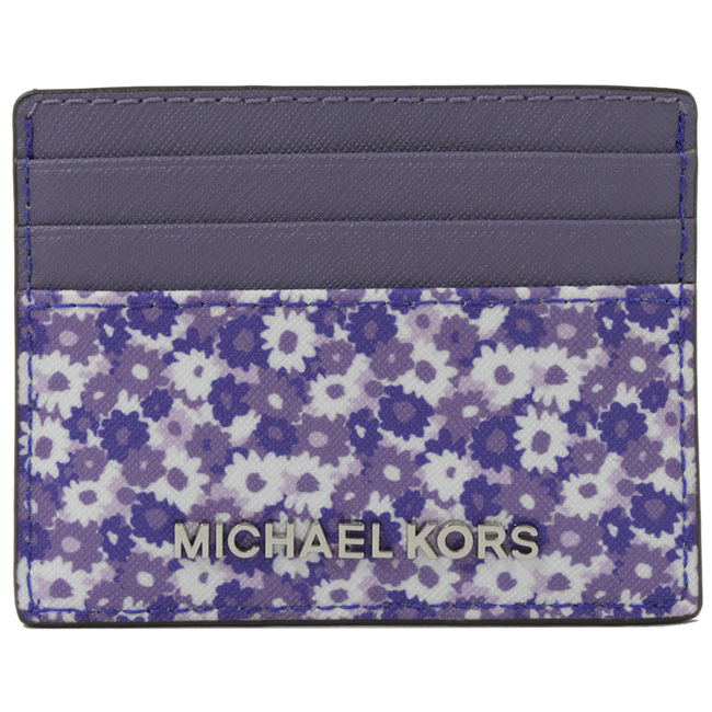 MICHAEL KORS Jet Set 簡易式小碎花PVC卡夾(紫)