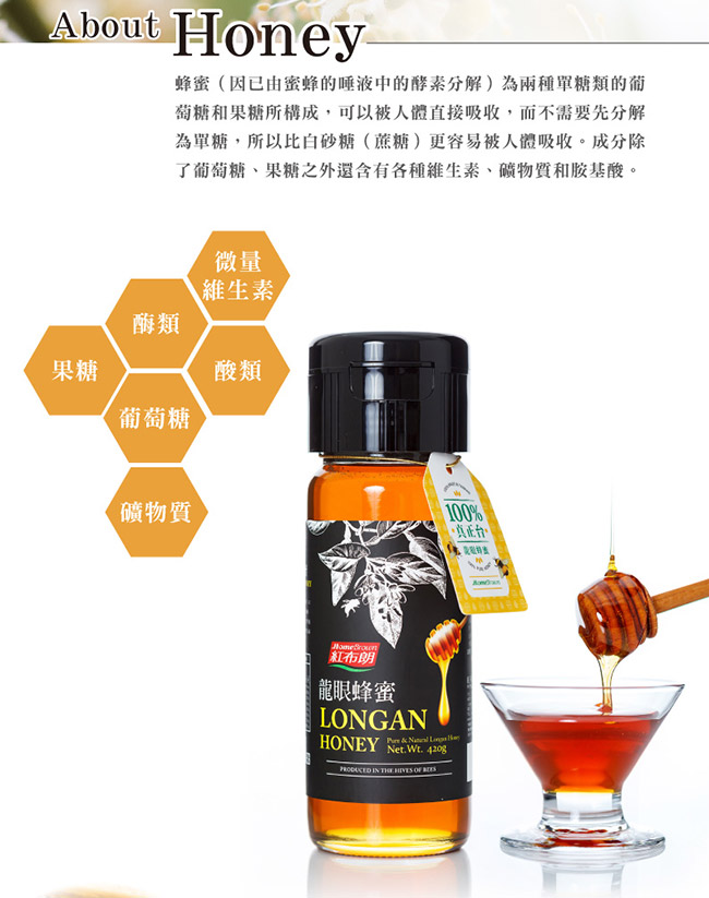 紅布朗 龍眼蜂蜜x3罐(420g/罐)