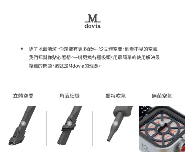 Mdovia 奈米銀殺菌 手持無線吸塵器