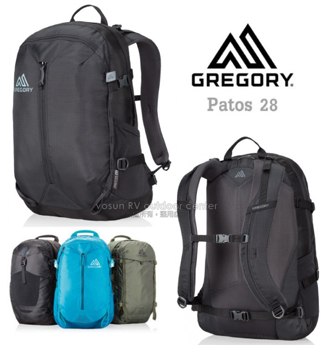 GREGORY 新款 Patos 28L 多功能減震型透氣登山後背包_消光黑