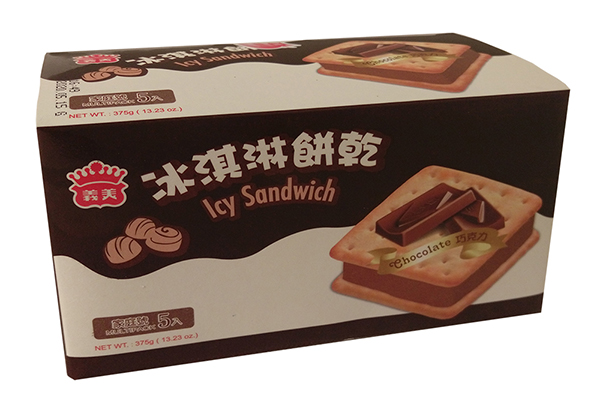 任- 義美 巧克力冰淇淋餅乾家庭號(75gX5個/盒)