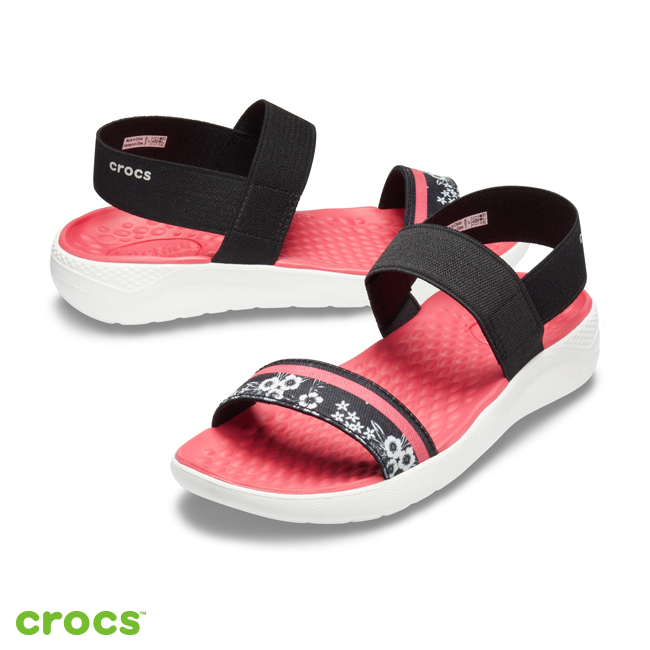 Crocs 卡駱馳 (女鞋) LiteRide古典印花涼鞋 205868-066