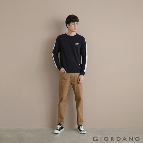 GIORDANO 男裝彈力棉質基本款錐形長褲 - 85 卡其