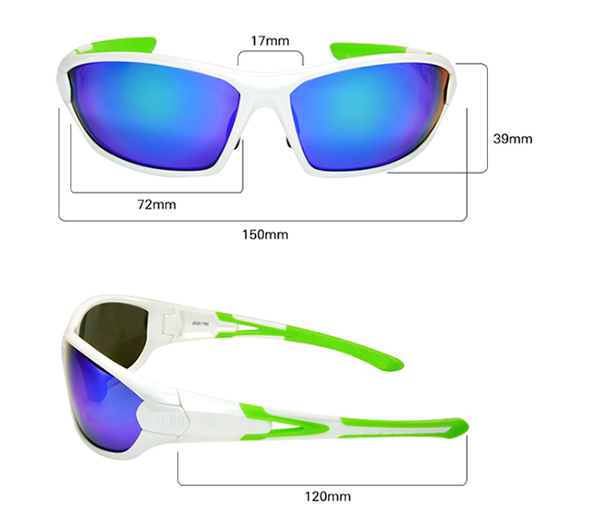 【Nessie尼斯眼鏡】偏光太陽眼鏡-專業運動款(越野白綠)