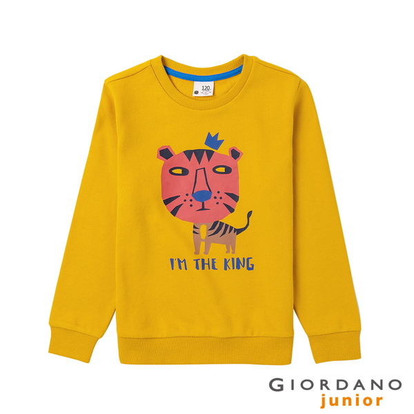 GIORDANO 童裝童趣印花長袖T恤-03 黃色
