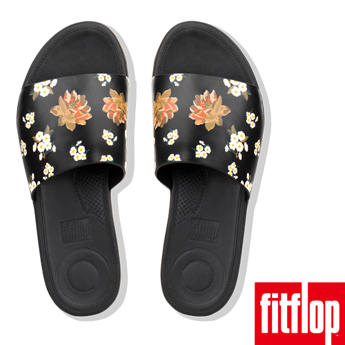 FitFlop SOLA DARK FLORAL SLIDE SANDA-黑