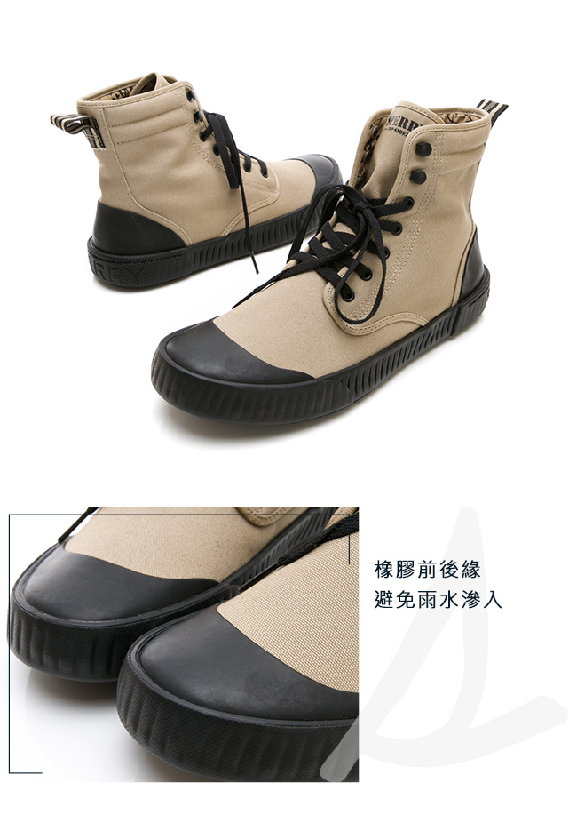 SPERRY 古著靴藝經典帆布復古靴(男)-卡其