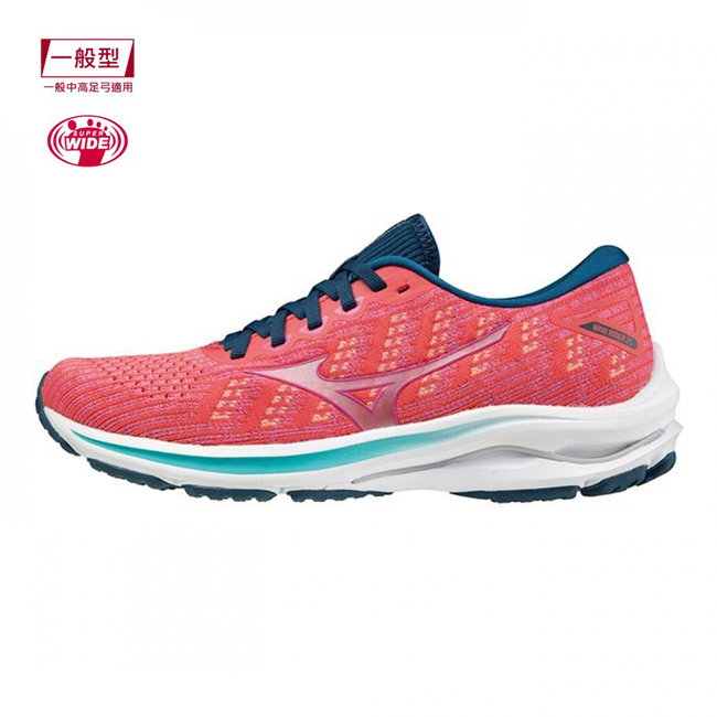 Mizuno Wave Rider 25 Waveknit Wide [J1GD217778] 女慢跑鞋超寬 