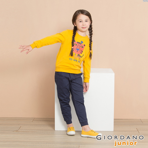 GIORDANO 童裝童趣印花長袖T恤-03 黃色