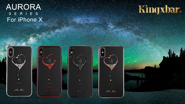 Kingxbar iPhone X 施華洛世奇彩鑽保護殼-星空之願銀